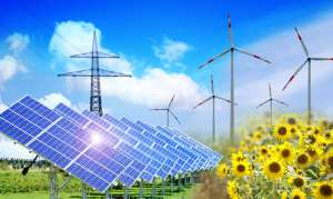 Die verschiedenen Arten von erneuerbarer Energie auf einem Bild