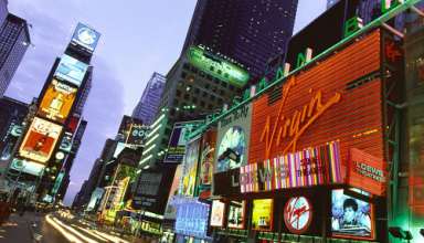 Times Square bei Nacht, Manhattan, New York, USA